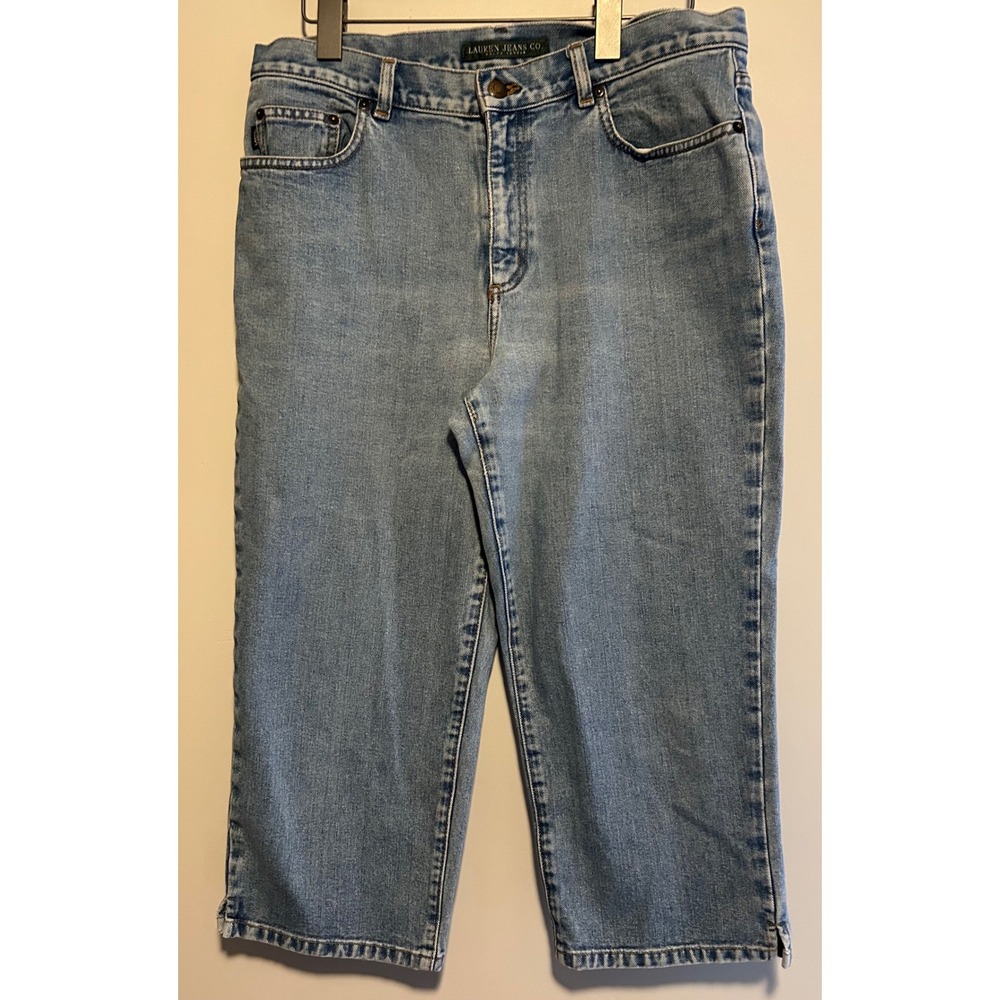 Lauren Jeans Co Ralph Lauren Blue Denim Capri Jeans womens 10 High Rise Preppy